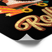 ローラ保スケートで滑る1970Sレトロヴィンテージ ポスター (角)