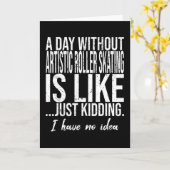 ローラ芸術的スケートで滑るおもしろい引用文 カード (黄色い花)