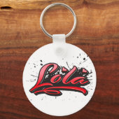 ローラ赤いハートグラフティシュリュッセランナーガー キーホルダー (正面)