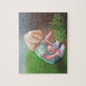"ローラ"油絵 – 小さな女の子摘み花 ジグソーパズル (縦)