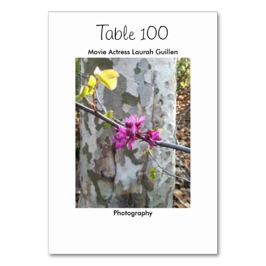 ローラGuillen別名Ishah映画女優 テーブルナンバー (裏面)
