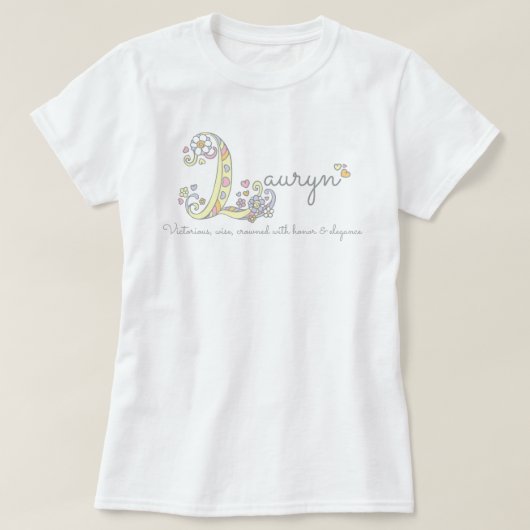 ローリンの女の子L名モノグラムTを意味する Tシャツ (デザイン正面)