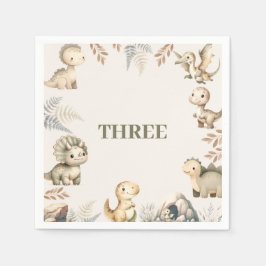 ローリングボホー恐竜テーマ誕生日 スタンダードカクテルナプキン