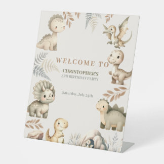 ローリングボホー恐竜テーマ誕生日 台座サイン