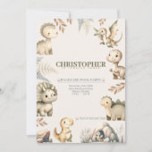 ローリングボホー恐竜テーマ誕生日 招待状 (正面)