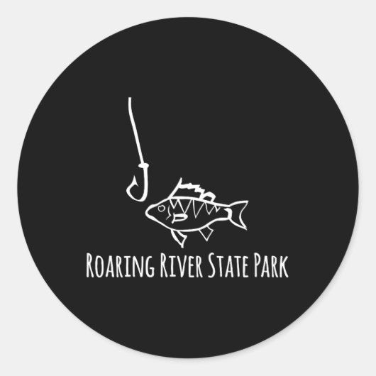 ローリングリバー州立公園 楽しい釣り 魚 フィッシュ H ラウンドシール (正面)
