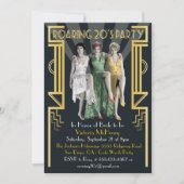 ローリング20のアールデコフラッパーパーティの招待状 招待状 (正面)