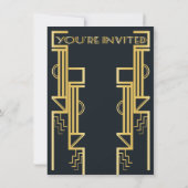 ローリング20のアールデコフラッパーパーティの招待状 招待状 (裏面)