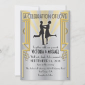 ローリング20のアールデコ結婚式招待状 招待状 (正面)