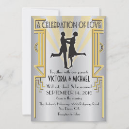 ローリング20のアールデコ結婚式招待状 招待状