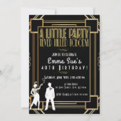 ローリング20のフラッパーパーティー誕生日招待状 招待状 (正面)