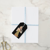 ローリング20ズフラッパー金ゴールドグリッターブラックレトロ ギフトタグ (より糸付き)