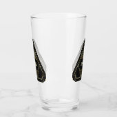 ローリング20s金ゴールドとブラックアールデコモノグラム タンブラーグラス (左)