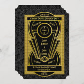 ローリング20s20代アールデコ婚約パーティ 招待状 (正面/裏面)