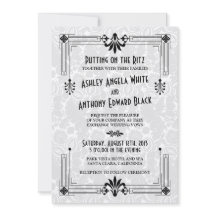 ローリング20s20代アールデコ結婚式招待状