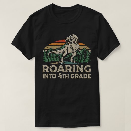 ローリング4等恐竜Tレックス新学期 Tシャツ (デザイン正面)