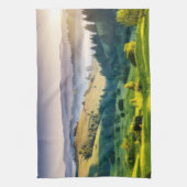 ローリング・ヒルズの風景写真 キッチンタオル (縦)