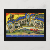 ローリンズ・ワイオミングからの挨拶 ポストカード (正面)