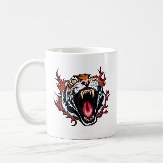 ローリン怒グタイガー顔 コーヒーマグカップ (左)