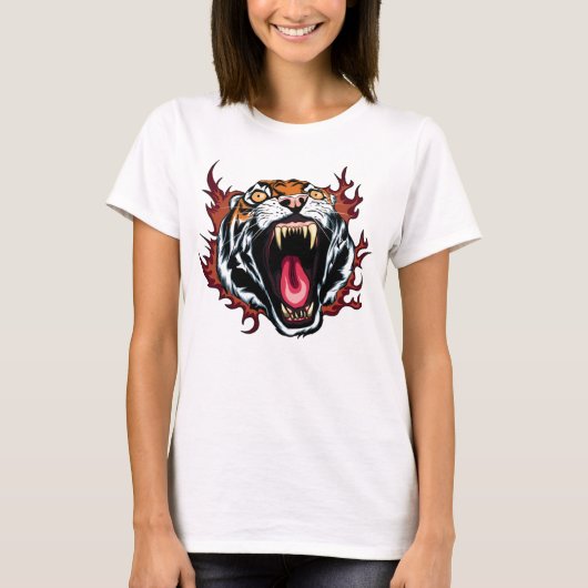 ローリン怒グタイガー顔Tシャツ Tシャツ (正面)
