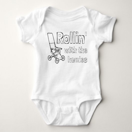 「ローリン」と家族 ベビーボディスーツ (正面)