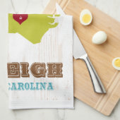 ローリーのノースカロライナの地図-ところでがあります家 キッチンタオル (四つ折り)