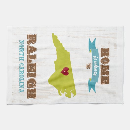 ローリーのノースカロライナの地図-ところでがあります家 キッチンタオル (横)