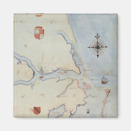 ローリーダーバージニアの地図 マグネット (正面)