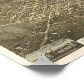 ローリーノースカロライナヴィンテージ1872の地図 ポスター (角)