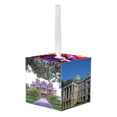 ローリーノースカロライナ市写真カスタム キューブオーナメント (裏面アングル)