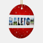 ローリーノースカロライナ旅行写真クリスマス セラミックオーナメント (右)