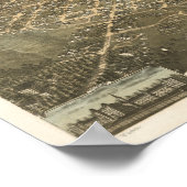 ローリーノースカロライナ1872アンティークパノラママップ ポスター (角)