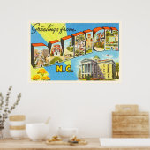 ローリーノースカロライナNCヴィンテージ旅行はがき –  ポスター (キッチン)