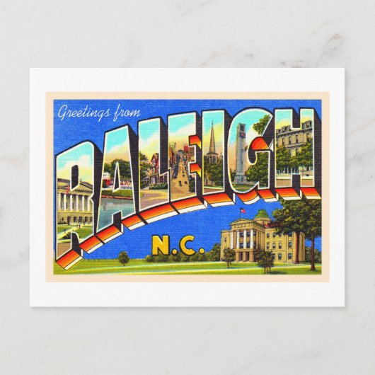 ローリーノースカロライナNC大文字葉書 ポストカード (正面)