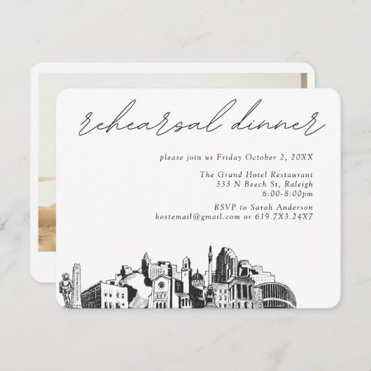 ローリー結婚のリハエレガントーサルディナー エンクロージャーカード (正面/裏面)