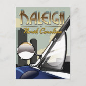 ローリー ノースカロライナ州 ヴィンテージ 自動車 ポスター ポストカード (正面)