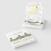 ローリー、ノースカロライナ-石はコースターを飲みます ストーンコースター (横)