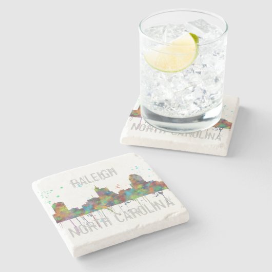 ローリー、ノースカロライナ-石はコースターを飲みます ストーンコースター (横)