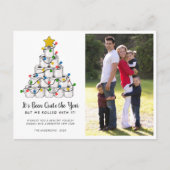 ロールされたトイレットペーパーのクリスマスツリーの写真 シーズンポストカード (正面)