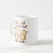 ロールする私のバター半分 - かわいい感謝祭 コーヒーマグカップ (正面左)