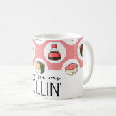 ロールインのかわいいおもしろいすしとド転がットを見る コーヒーマグカップ (正面右)