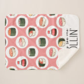 ロールインのかわいいおもしろいすしとド転がットを見る シェルパブランケット (正面(横))