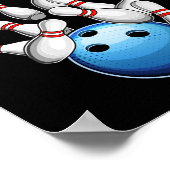 ロールインイン9レトロボーリングバースデーパーティー9th Bir ポスター (角)