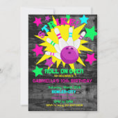 ロールオーバー... STRIKE ボウリング バースデーパーティー 招待状 (正面)