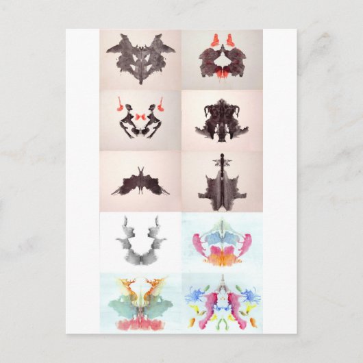 ロールシャッハ・テストのインクブロット 全10枚 1-10 ポストカード (正面)