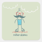 ロールスケートの人 スクエアシール (正面)