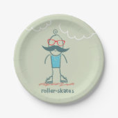 ロールスケートの人 ペーパープレート (正面)