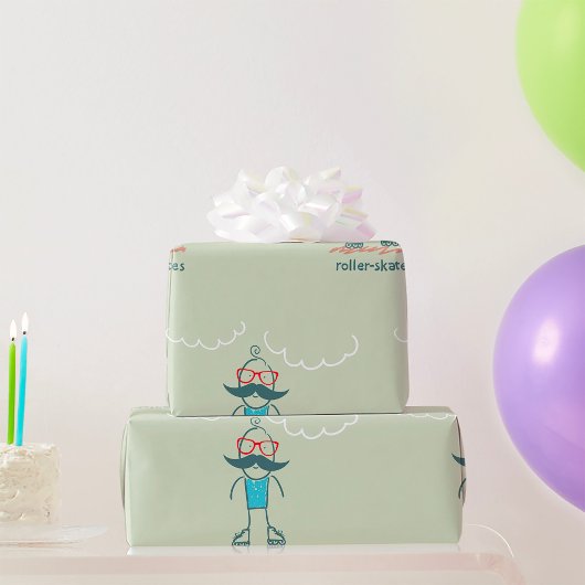 ロールスケートの人 ラッピングペーパー