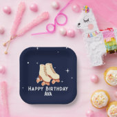 ロールスケートバースデーパーティープレート ペーパープレート (パーティー)