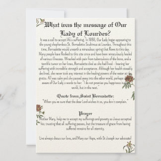 ロールドの女性祈りの言葉カード 招待状